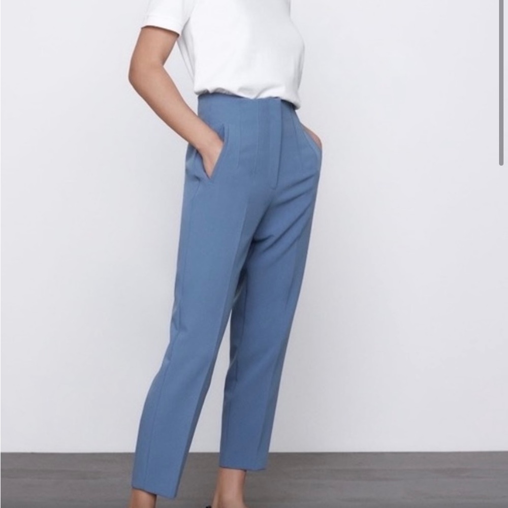 Zara high waisted pants in blue